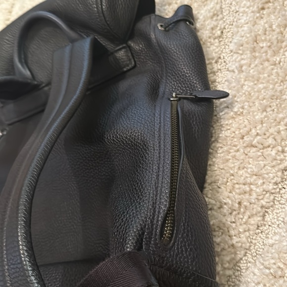 Coach Black Leather Backpack (Large) - Picture 9 of 12